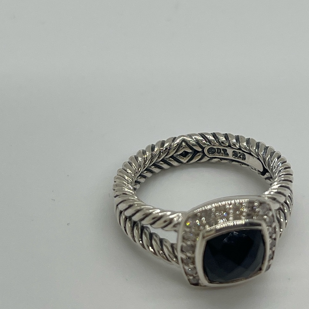 David Yurman Black Onyx Petite Albion Ring - Picture 4 of 7